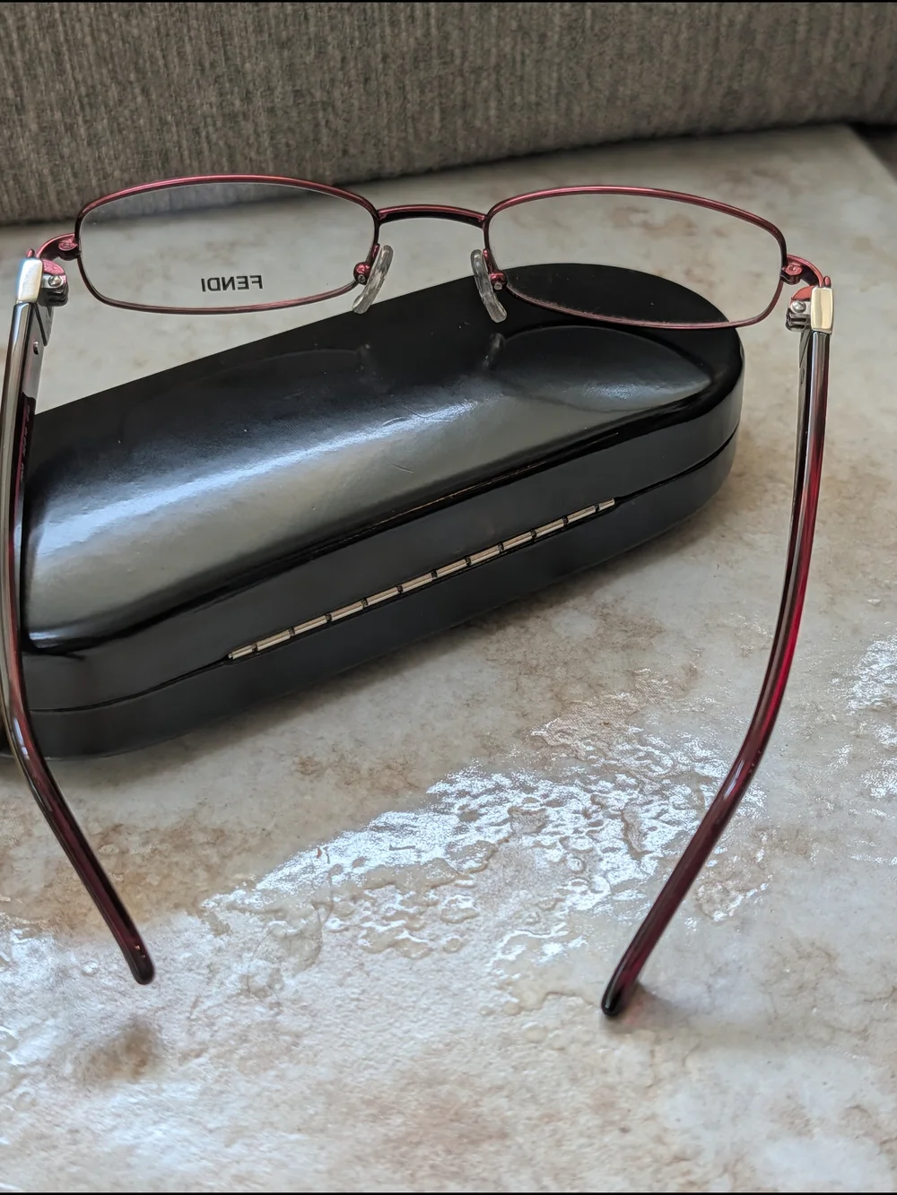 Fendi Rectangular Pink/Burgundy Eyeglasses w Case & Authentication Card New